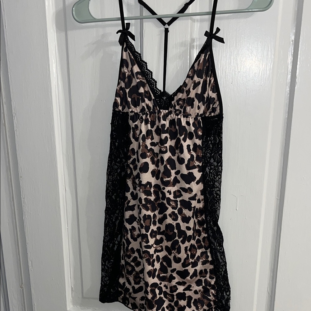 5 for $25! Leopard Print Lace Trim Slip - Picture 1 of 1